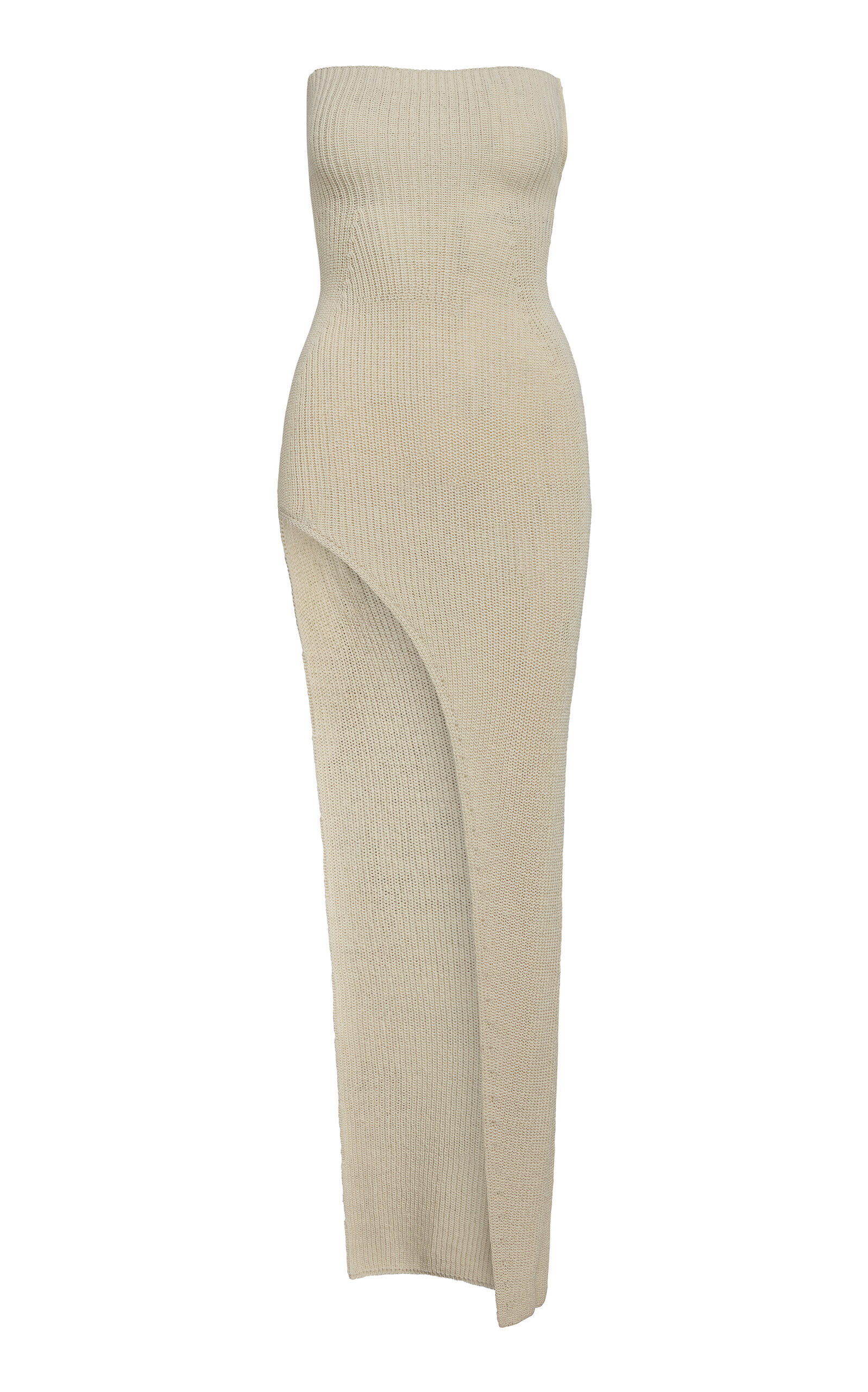 Aya Muse - Baika Ribbed Knit Cotton-Blend Midi Dress - Off-White - M - Only At Moda Operandi | Moda Operandi (Global)