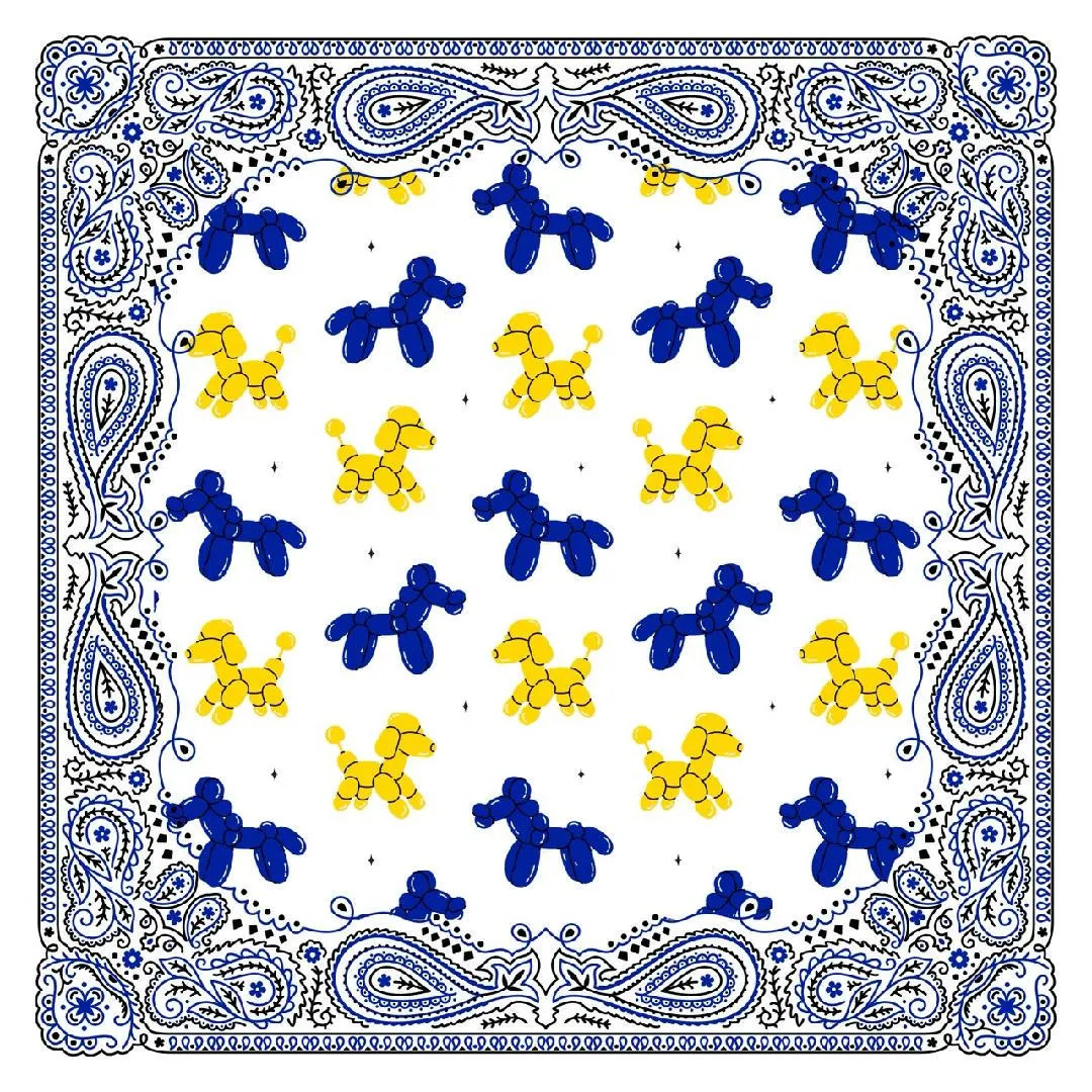 Sisterhood Silk Scarf- Poodles -SGR Inspired Gift- Blue & Yellow Scarf - Etsy | Etsy (US)