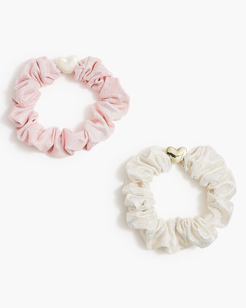 Shimmer heart hair scrunchie | J.Crew Factory