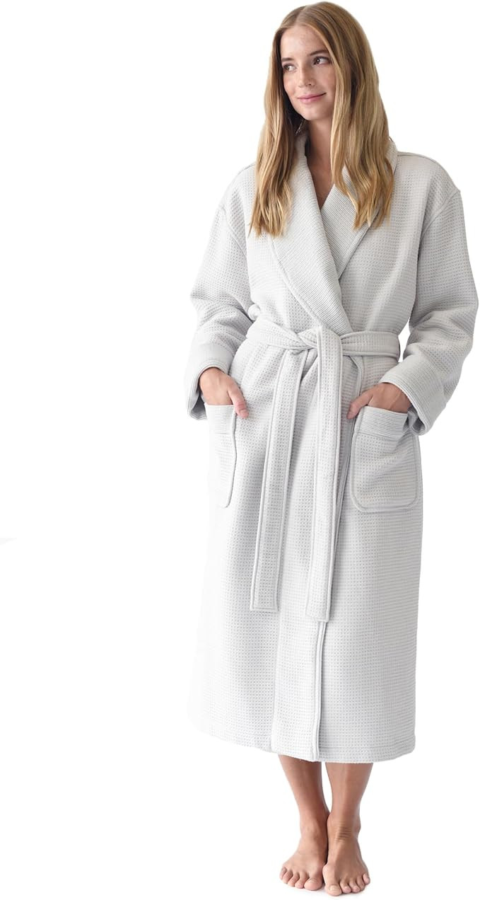 Waffle Bath Robe - Lightweight Spa Robe with Pockets - 40% Viscose from Bamboo Blend | Amazon (US)