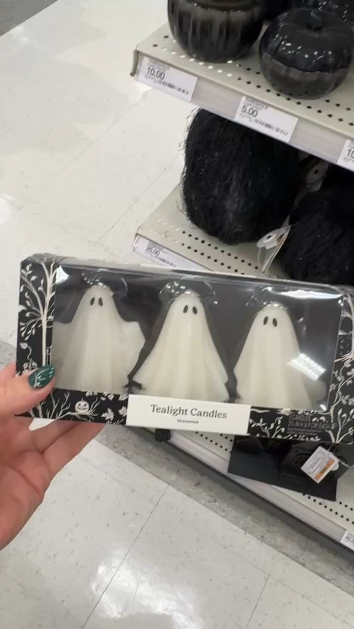 Target Halloween decor finds. These may be the cutest ghost themes tea lights I’ve ever seen. 

Halloween | Halloween decorations￼