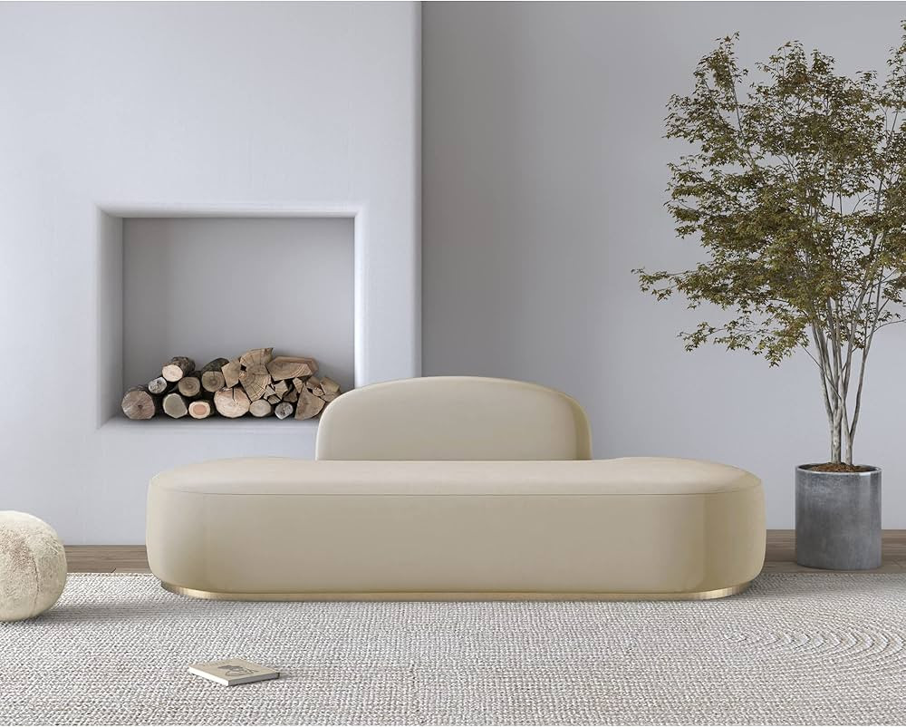 Acanva Modern Living Room Curved Sofa with Rounded Lines, 3-Seater Couch for Apartment, Business ... | Amazon (US)