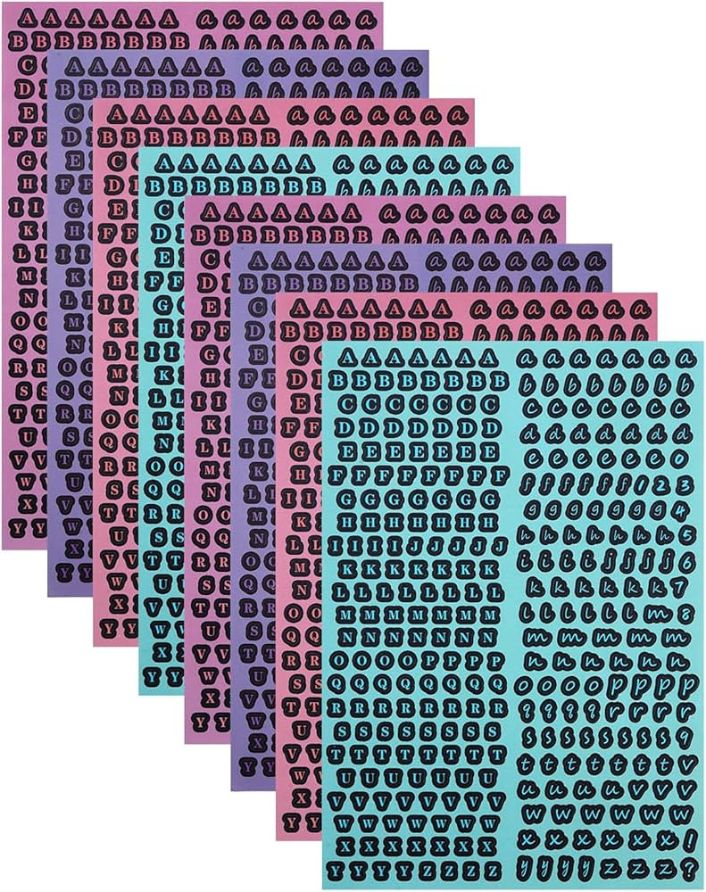 EORTA 2840Pcs Mini Vinyl Letter Stickers 8 Sheets 0.24Inch Small Alphabet Sticker Self-Adhesive A... | Amazon (US)