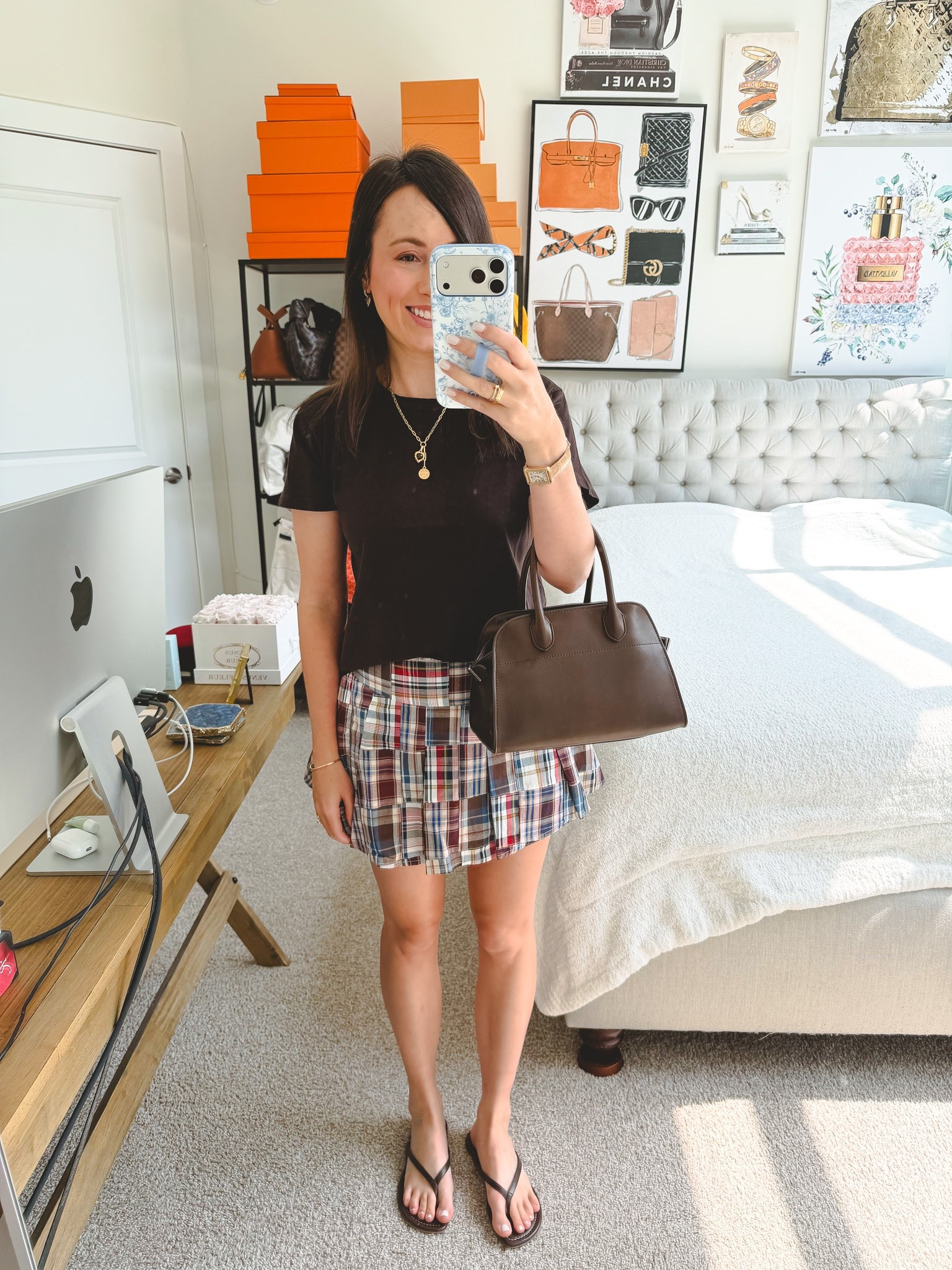 This is the best basic tee ever! I have multiple colors and had to get the chocolate brown. This madras skirt has built in shorts and is so cute.

#LTKootd #LTKSeasonal