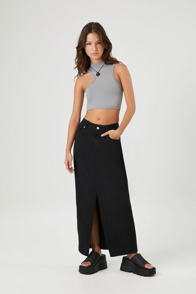 Denim Midi Slit Skirt | Forever 21 | Forever 21 (US)