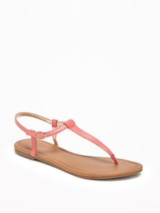 Old Navy T Strap Sandals For Women Size 10 - Coral pink | Old Navy US