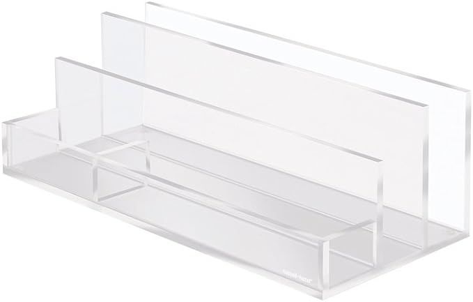 russell+hazel Acrylic Collator and Valet, Clear, 12.5” x 5.5” x 4”, 2 Filing Slots, 2 Trays... | Amazon (US)