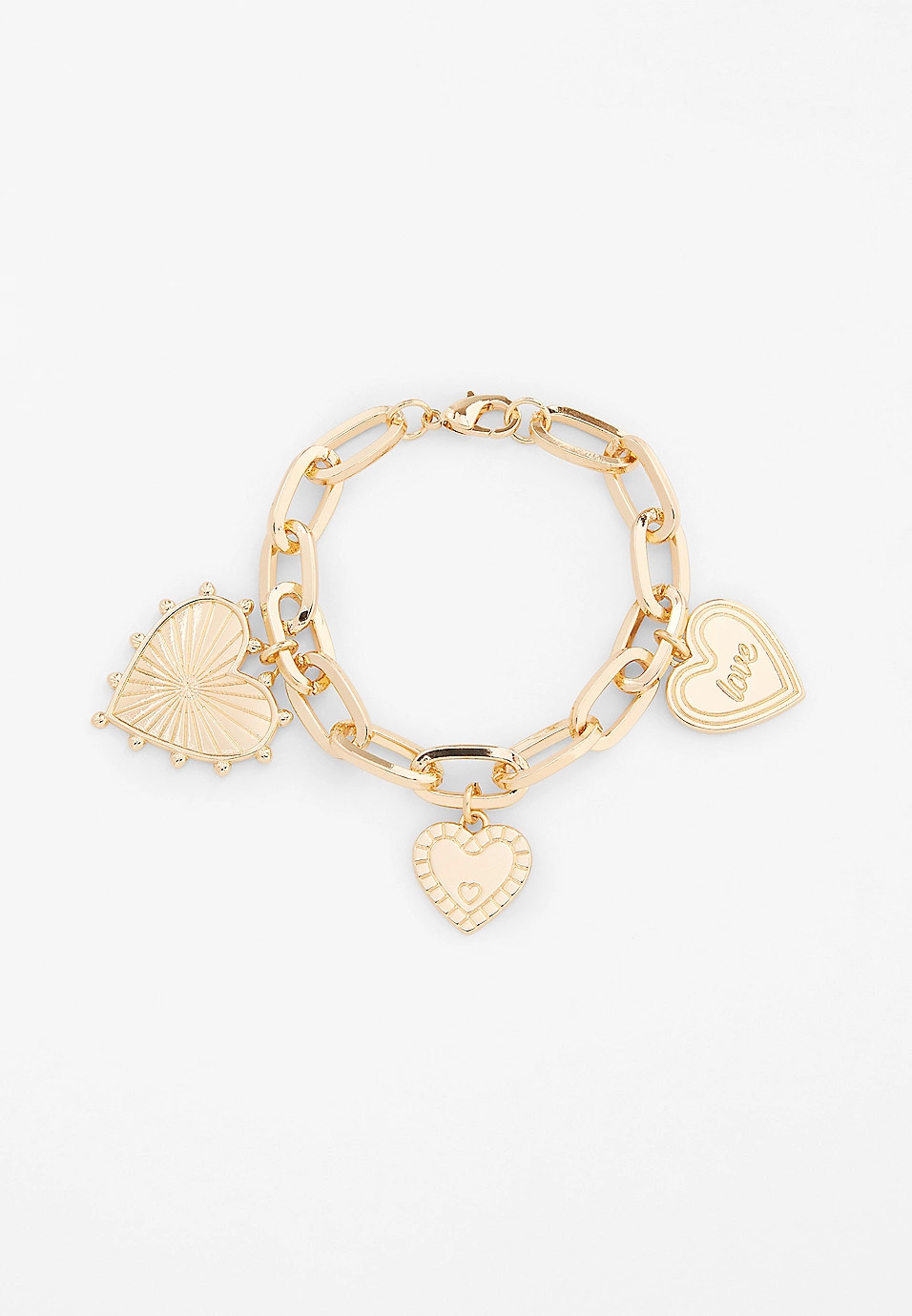 Gold Heart Charm Bracelet | Maurices