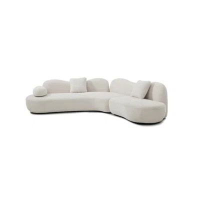 Curved 5-seater Boucle Sectional Sofa For Modern Living Room - Durable Solid Wood Frame, Artistic Design | Wayfair North America