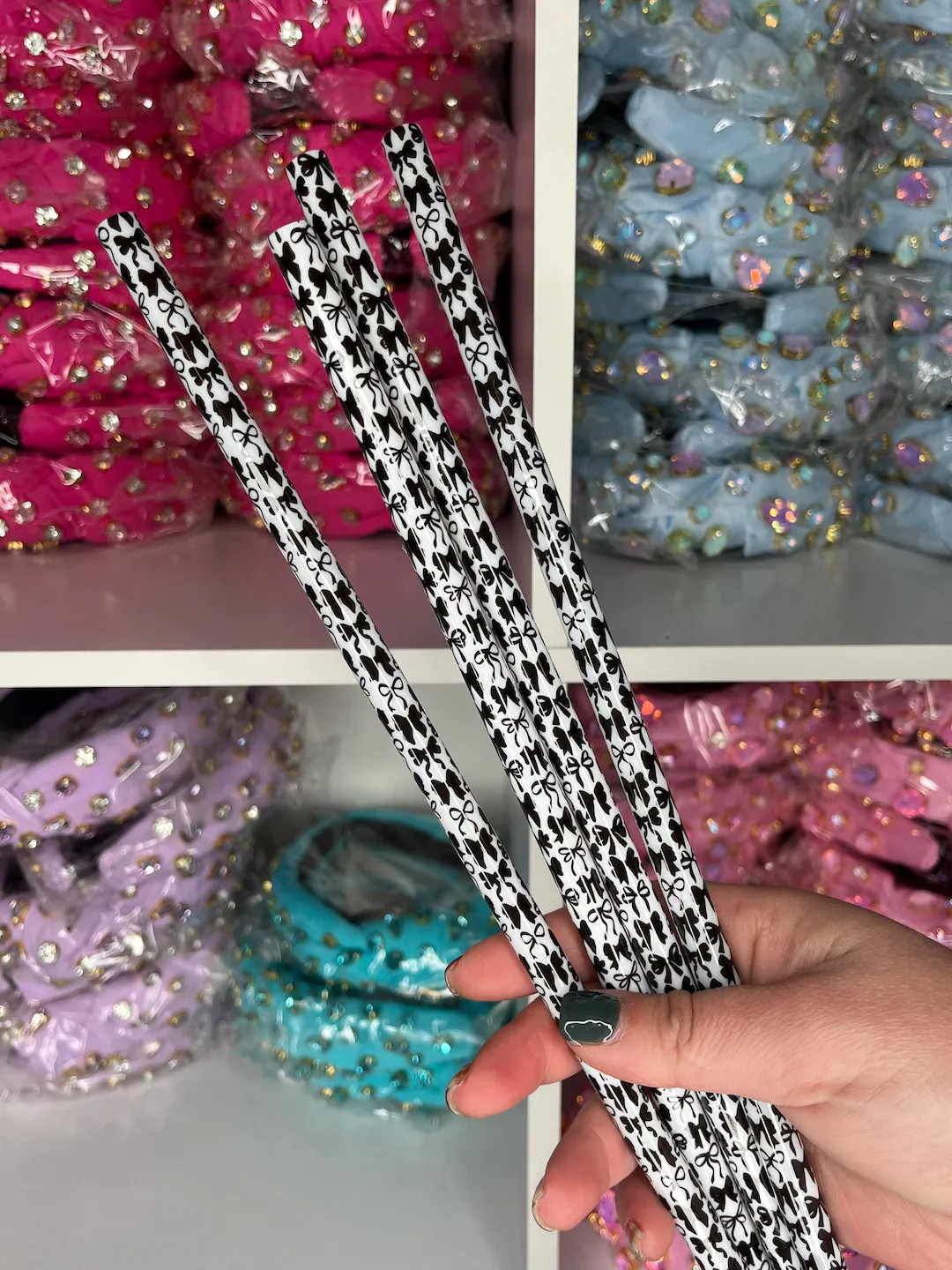 12" WIDE 40oz Bow Straws, 40oz Replacement Straws, Black Straws, Preppy Straws, 12 inch Straws, 3... | Etsy (US)