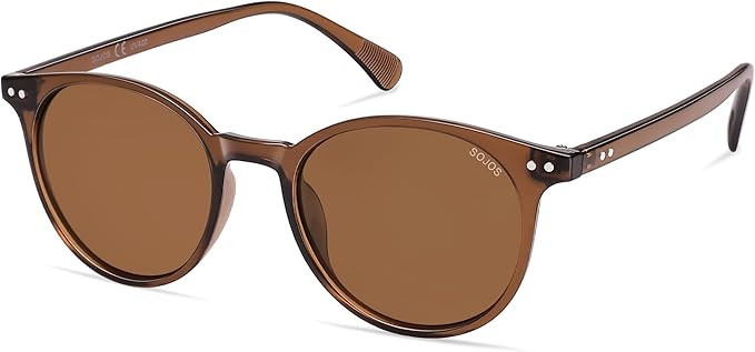 SOJOS Small Round Classic Polarized Sunglasses for Women Men Vintage Style UV400 Lens MAY SJ2113 | Amazon (US)