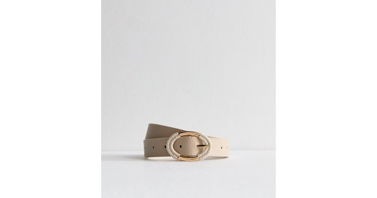 Cream Wrapped Buckle Faux Leather Belt | New Look | New Look (UK)
