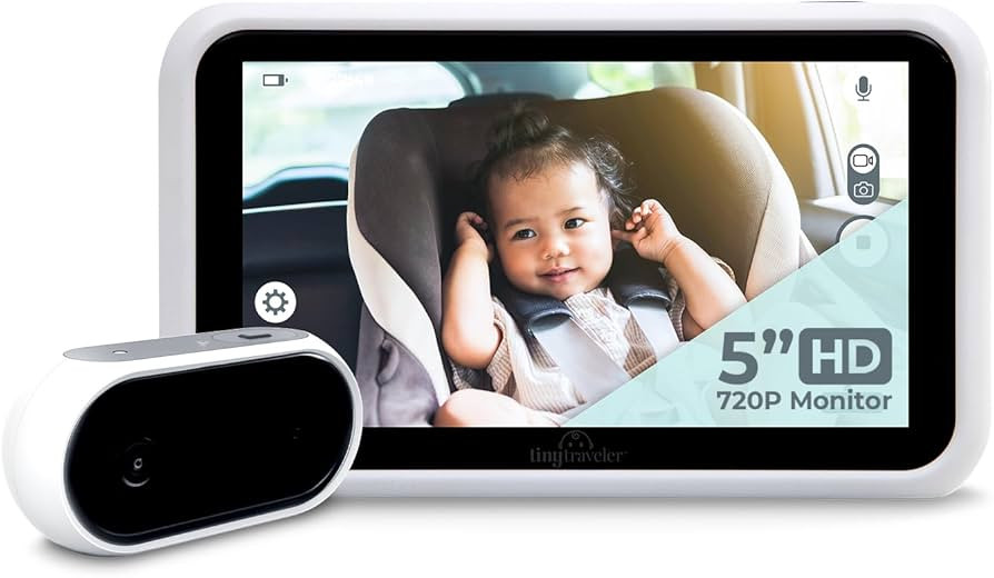 Tiny Traveler 5” HD Touch Screen Baby Car Monitor – Hackproof, No WiFi Baby Camera for Travel... | Amazon (US)