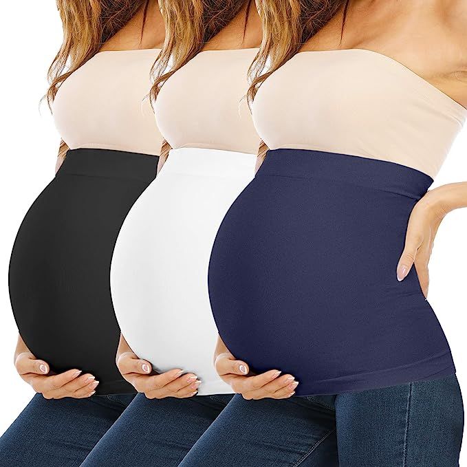 Seamless Belly Band with Pants Extenders for Pregnancy and Postpartum, Maternity Shirts Clothing ... | Amazon (US)