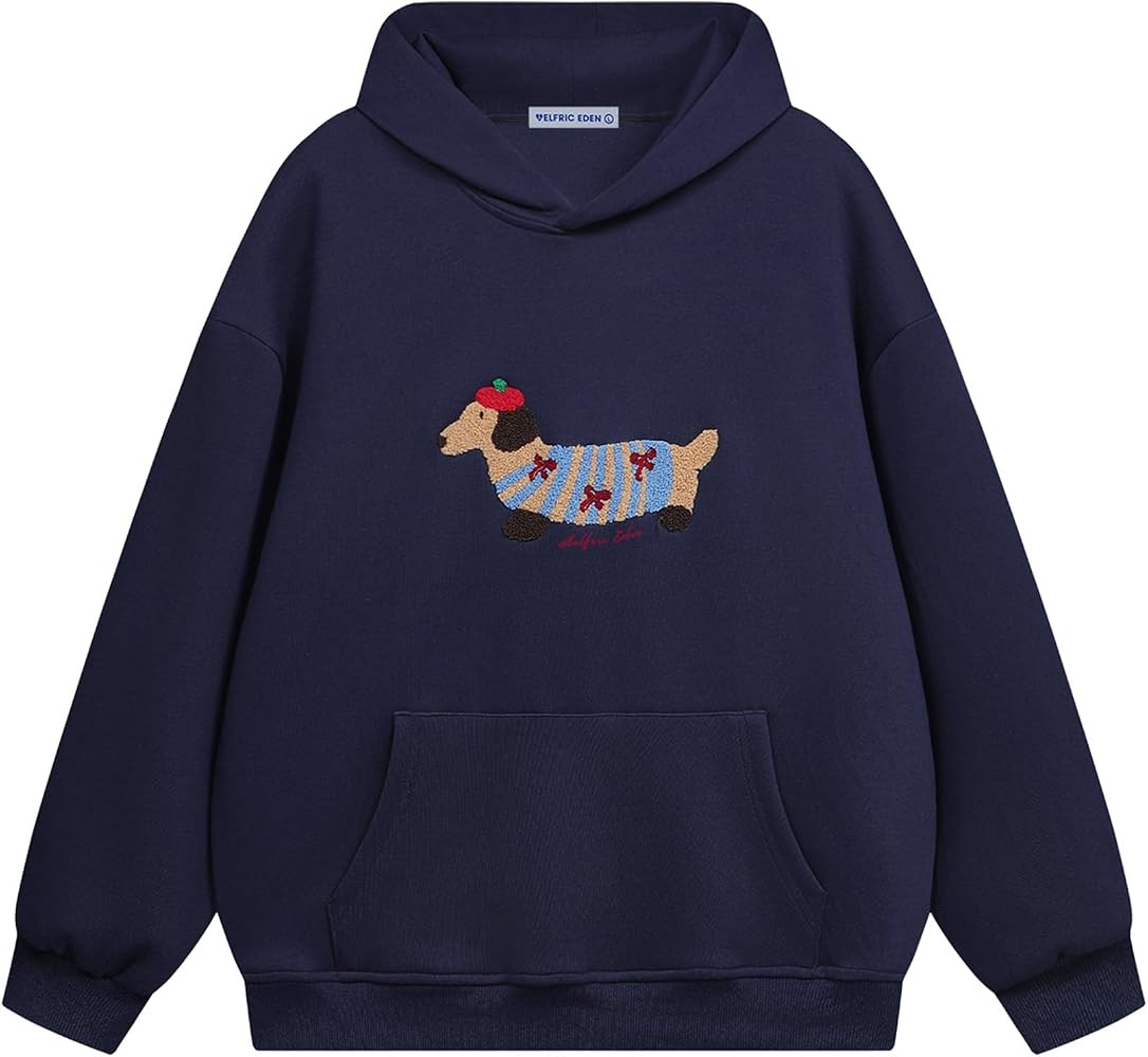 Aelfric Eden Cartoon Dog Hoodie Couple Hooded Sweatshirt Long Sleeve Pullover Oversized Hoodies 2... | Amazon (US)