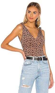 MAJORELLE Kiana Bodysuit in Tan Leopard from Revolve.com | Revolve Clothing (Global)