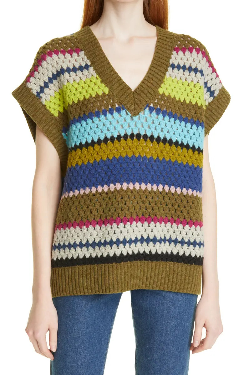 Baum und Pferdgarten Coletta Stripe Wool Blend Sweater Vest | Nordstrom | Nordstrom