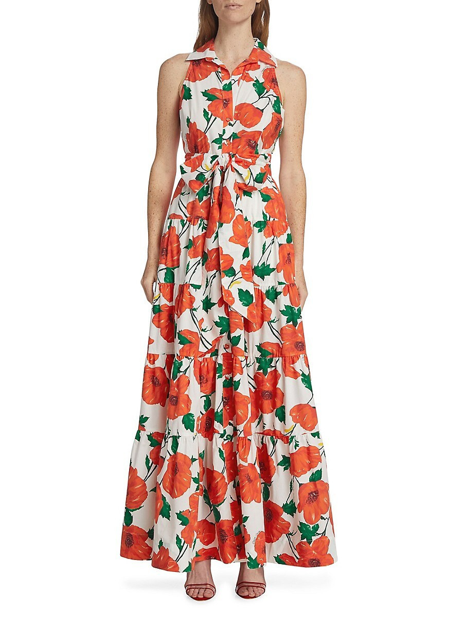 Cara Cara Women's Adriana Poppy Tiered Maxi Dress - Poppies Tomato - Size 0 | Saks Fifth Avenue OFF 5TH