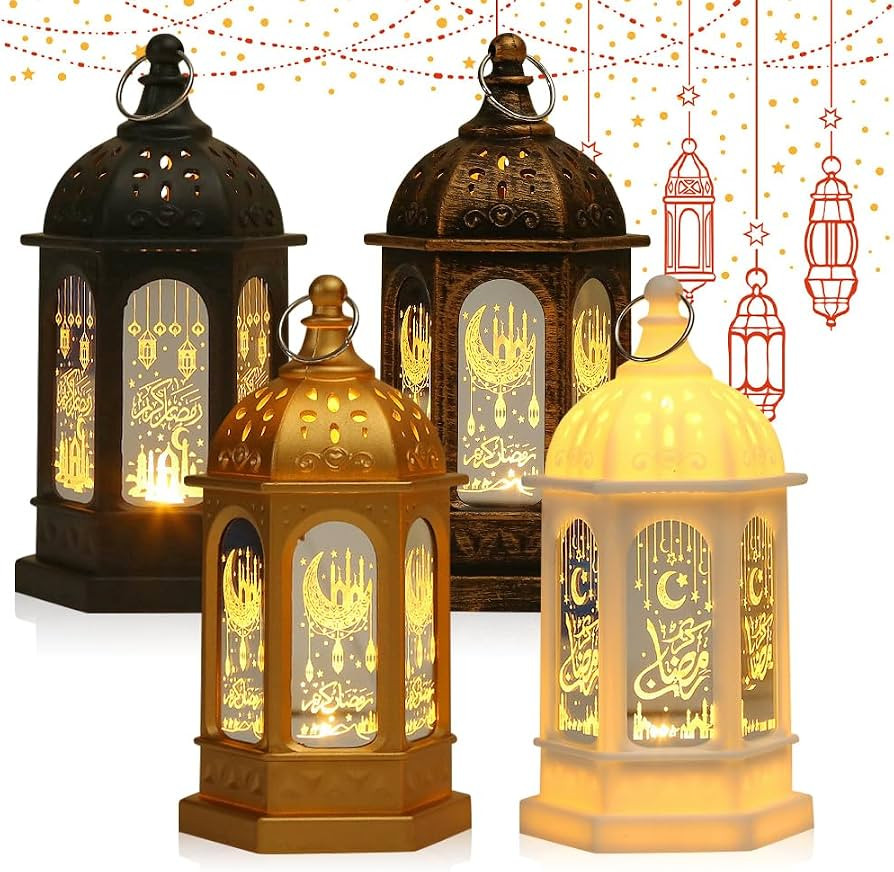 4PCS Ramadan Lantern Decoration, Ramadan Decorations Lantern Lights, Ramadan Decorations for Home... | Amazon (UK)
