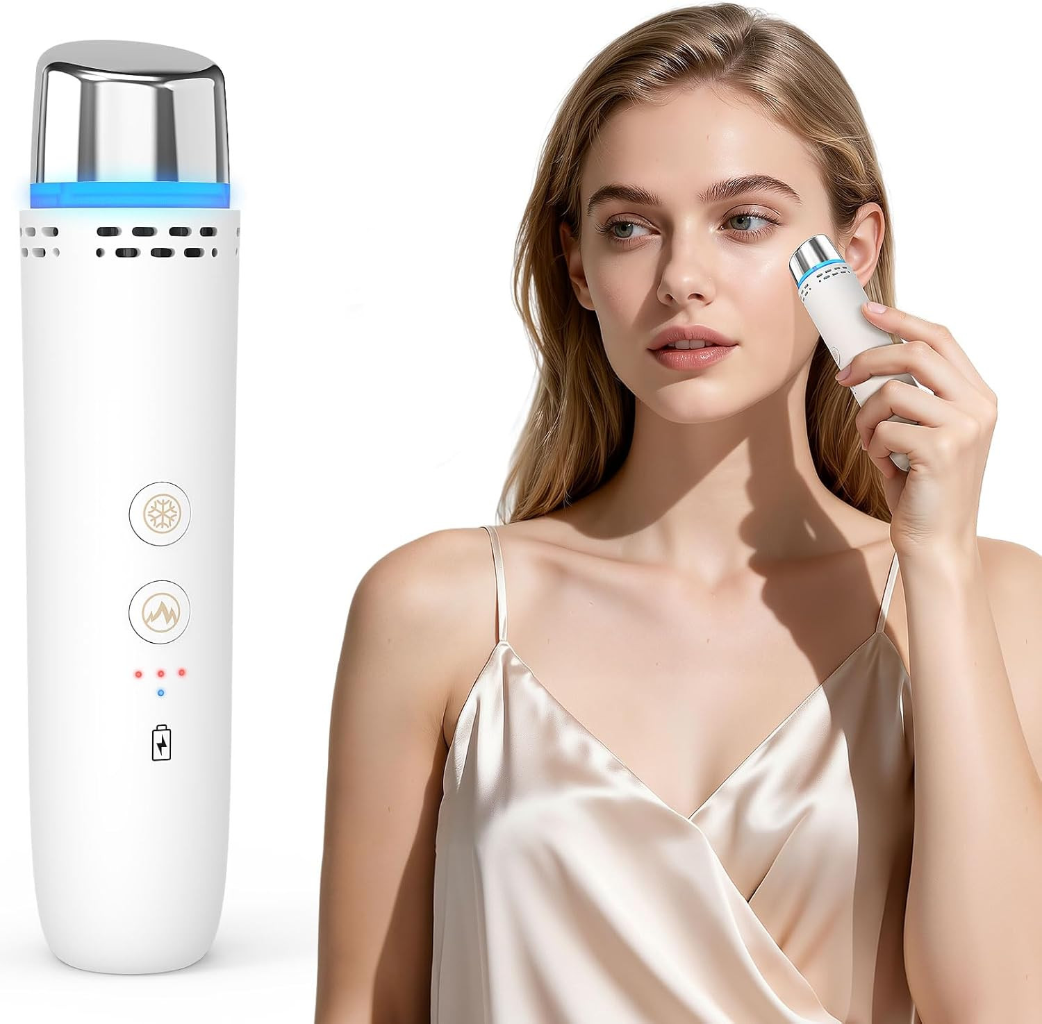 Lanieney Depuffing Wand, 2-in-1 Cold and Heat Eyes & Face Depuffing Wand, Face Ice Roller for Puf... | Amazon (US)