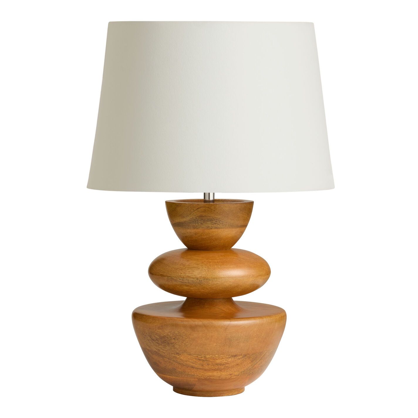 Natural Mango Wood Stacked Geo Table Lamp Base | World Market