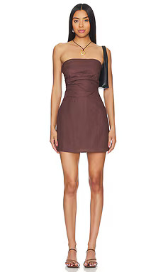 SNDYS Romi Linen Dress in Chocolate from Revolve.com | Revolve Clothing (Global)
