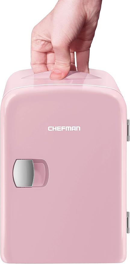 Chefman Mini Portable Compact Personal Fridge Cools & Heats, 4 Liter Capacity, Chills 6 12oz cans... | Amazon (US)