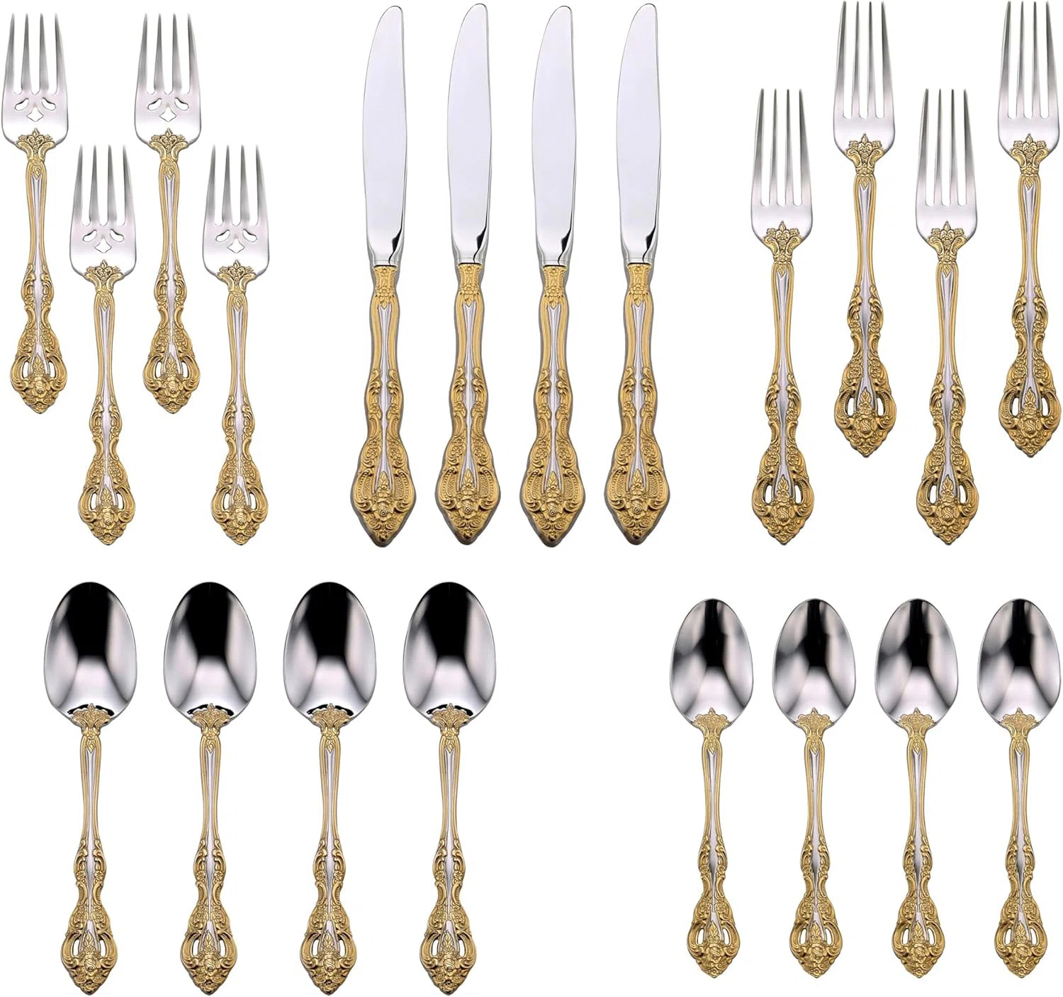 Golden Michelangelo Stainless Steel 20pc. Flatware Set, Service For 4 | Wayfair North America