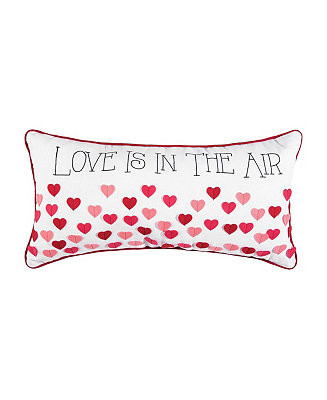 "Love Is In The Air" Mini Embroidered Valentine's Day Accent Pillow 12" x 24" | Macy's