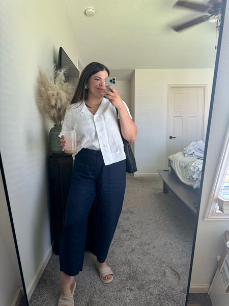 My casual midsize summer ootd! We love a linen pants moment, this would be a comfy business casual outfit, too! Both items and size large

#LTKFindsUnder50 #LTKWorkwear #LTKMidsize