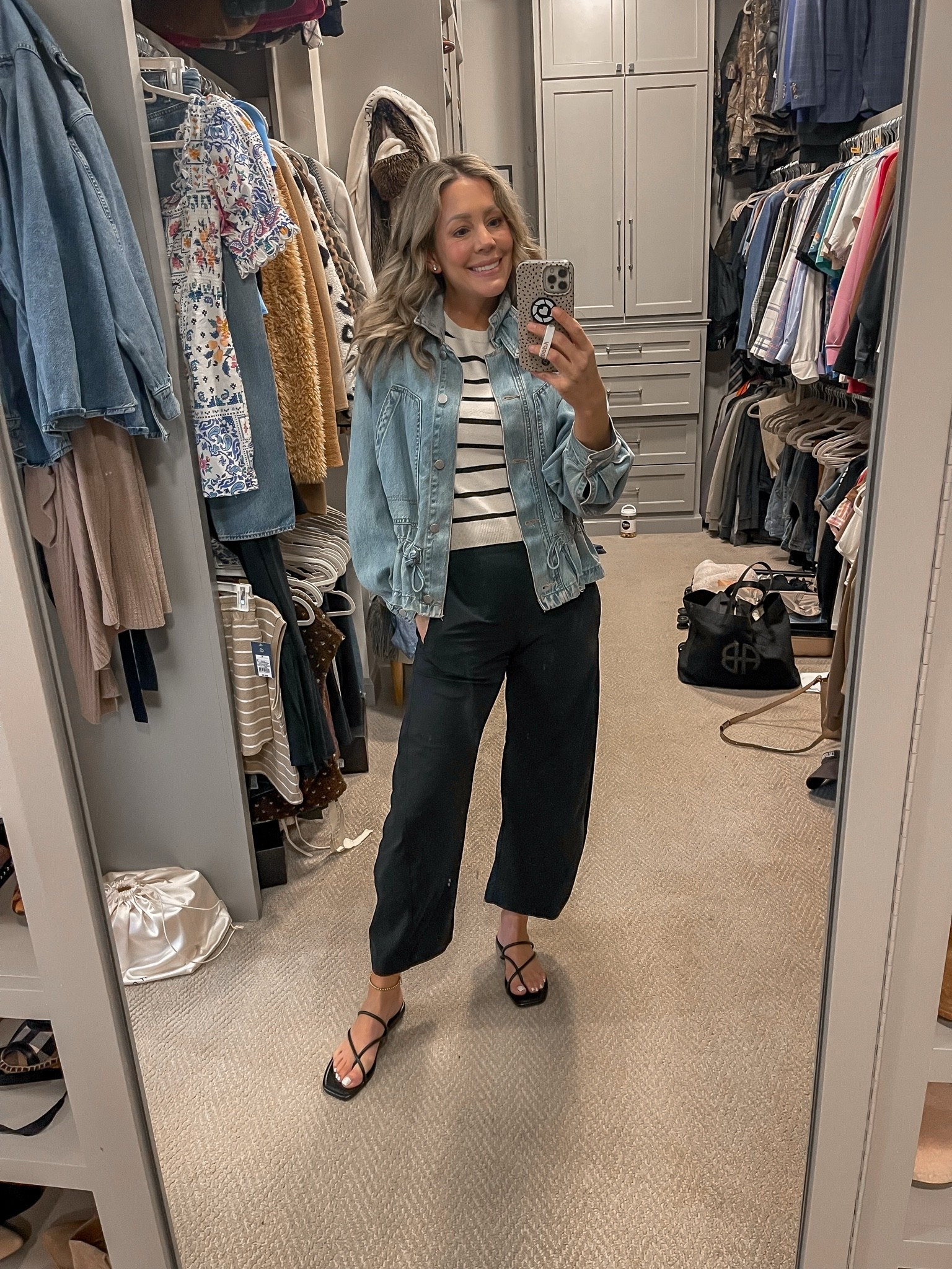 Travel outfit 
Target Jean jacket small
Ruti pants size 6
Target slides fit tts

#LTKootd #LTKmomlife #LTKTravel