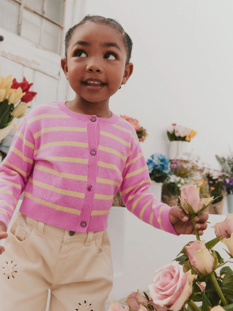 Pink and Yellow stripe Cardigan (3mths-10yrs) | Next US