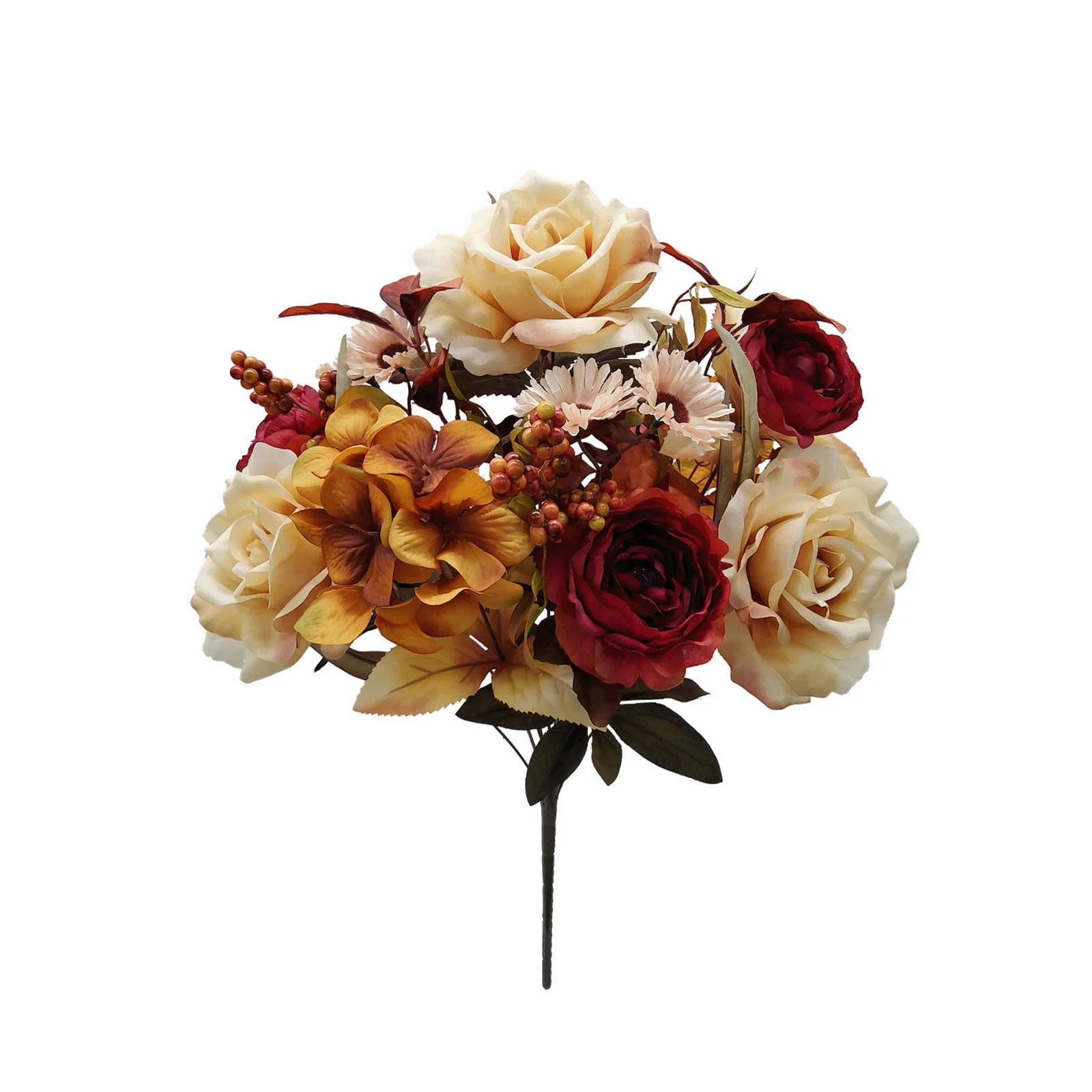 Mainstays 21in Indoor Artificial Rose Bouquet, Cream and Red Colors. | Walmart (US)