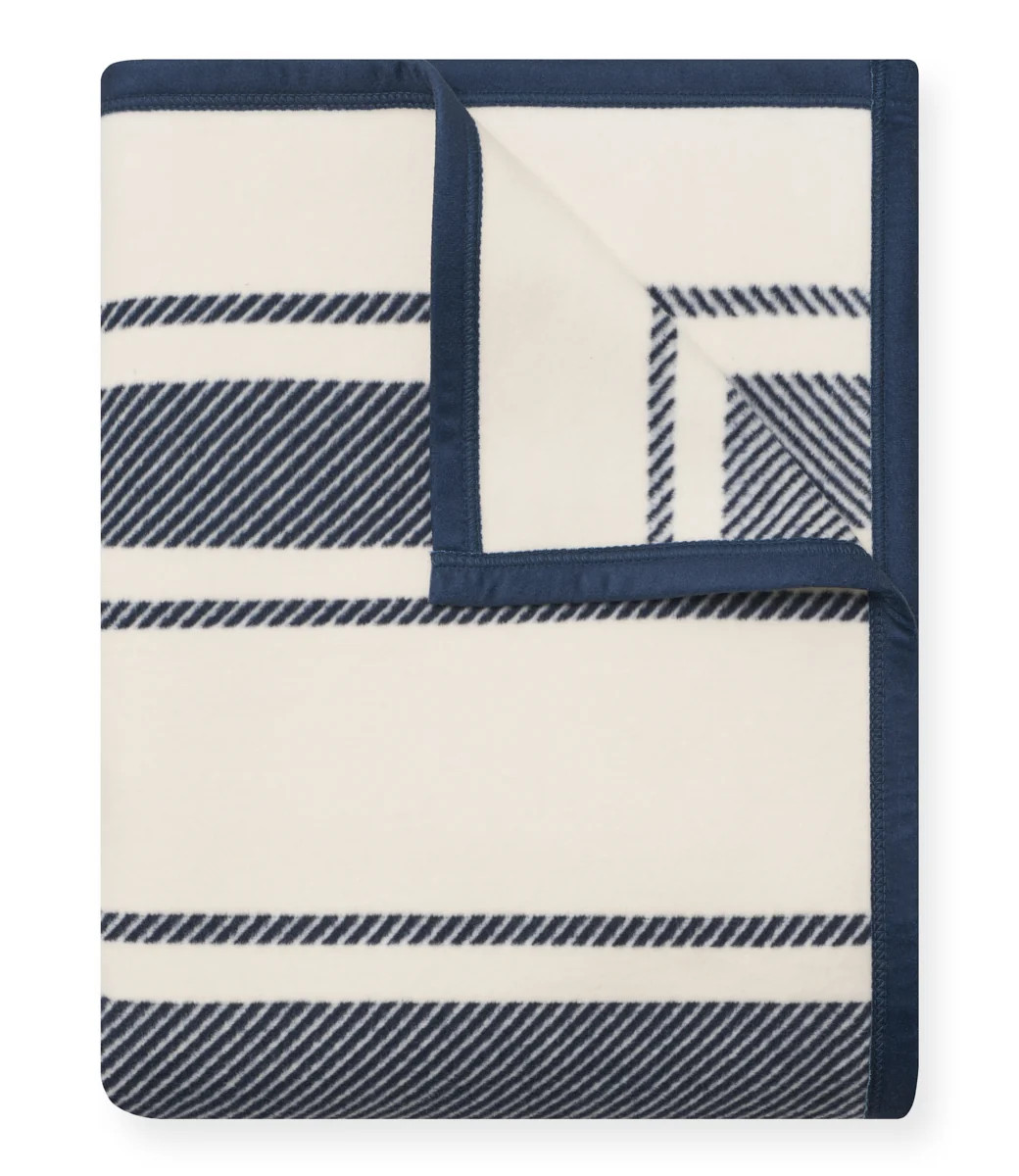 Dockside Stripe Navy Throw Blanket | ChappyWrap | ChappyWrap