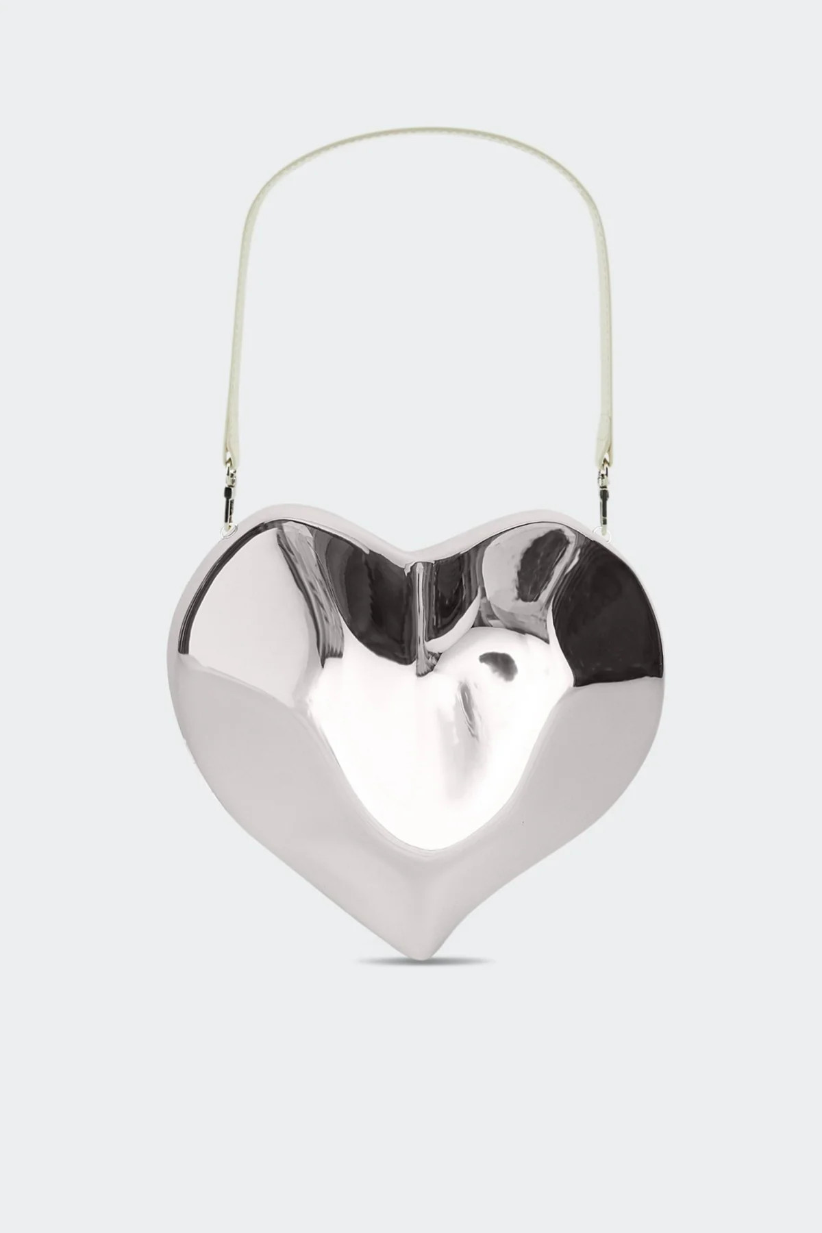 Molded
           Heart Bag in Silver | Simon Miller