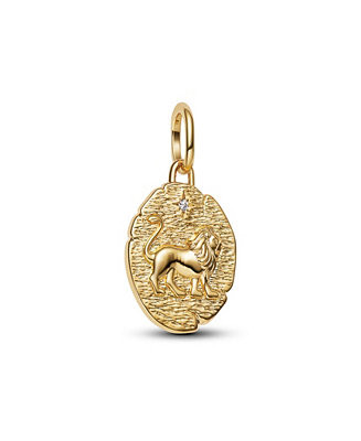 Clear Cubic Zirconia Gold Tone Lion Medallion Charms | Macy's