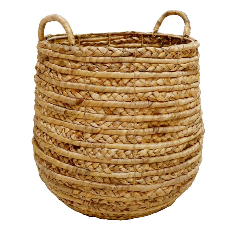 Honeybloom Natural Water Hyacinth Storage Basket, Large | At Home