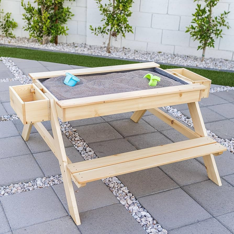 Avenlur Kids Wooden Sand Table - Sensory Play, Durable Pine Wood, Portable, Storage Shelf - Creat... | Amazon (US)