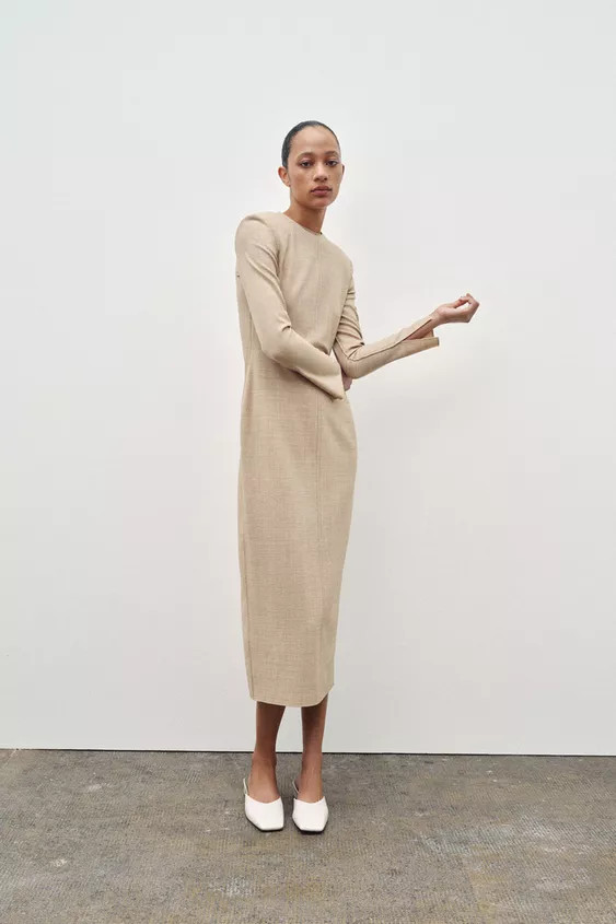 ZW COLLECTION WOOL TUBE DRESS | Zara UK