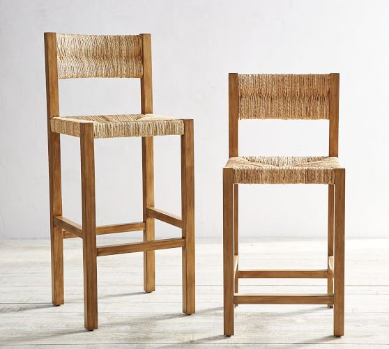 Malibu Woven Bar & Counter Stools | Pottery Barn (US)