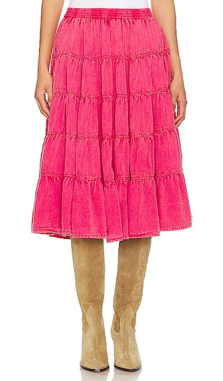 Free People Full Swing Midi Skirt in Pink. - size M | Revolve Clothing (Global)