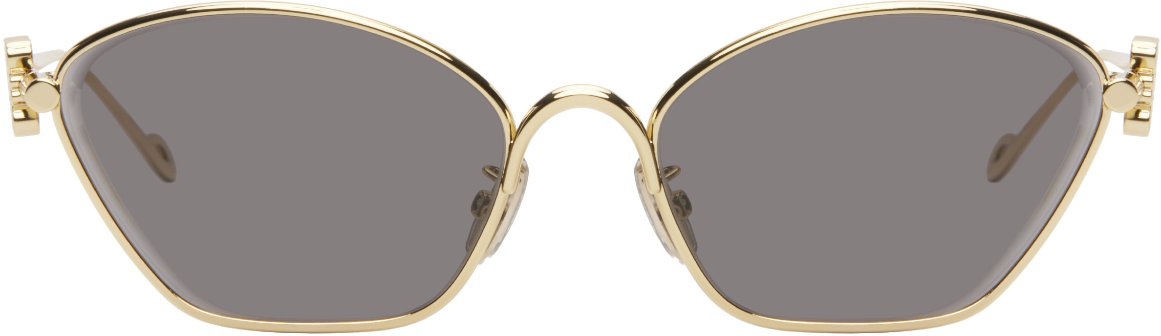 LOEWE Gold Anagram Hexagonal Sunglasses | SSENSE