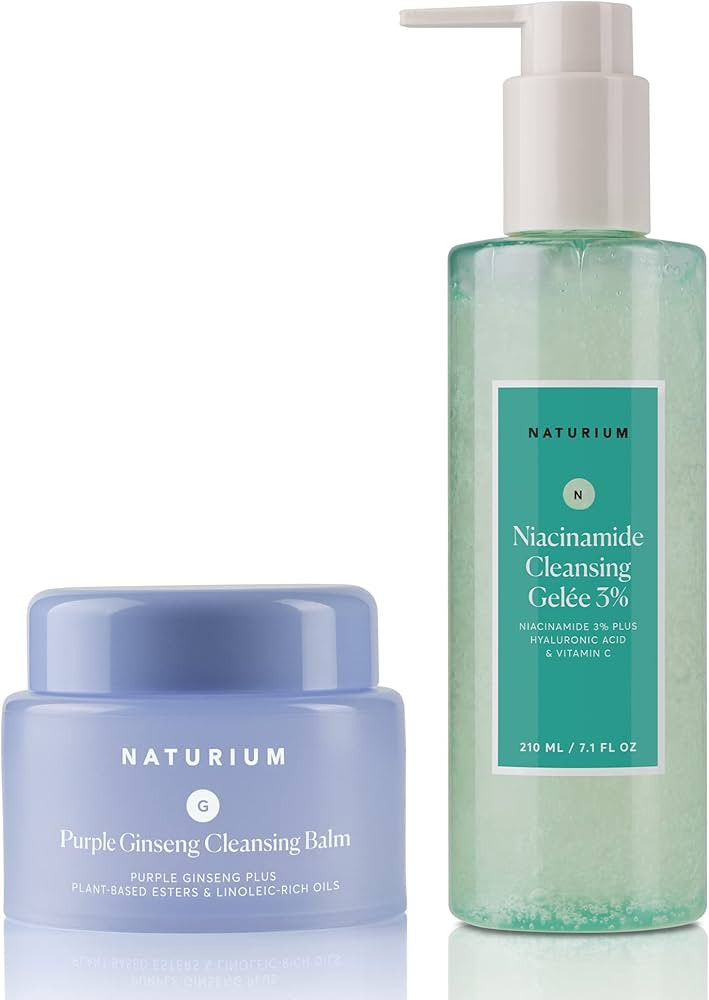 Naturium Ultimate Double Cleanse Set, Purple Ginseng Cleansing Balm & Niacinamide Cleansing Gelee... | Amazon (US)