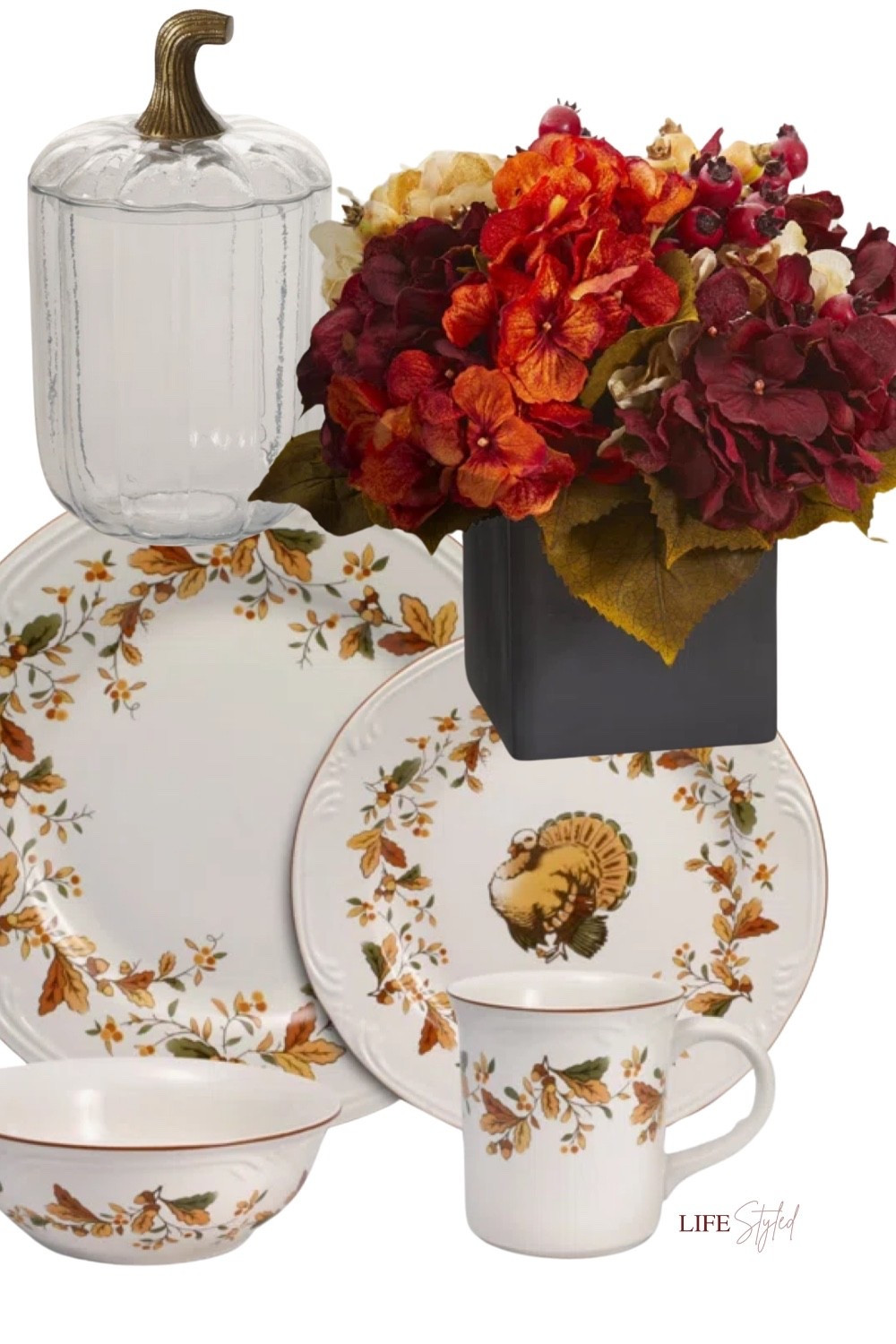 Thanksgiving made beautiful 🍂✨ This translucent pumpkin terrarium, autumn berry dinnerware, and mixed floral arrangement create the perfect Thanksgiving tablescape for hosting, celebrating, and gathering with loved ones around the table 🦃

#LTKGiftGuide #LTKHoliday #LTKSeasonal