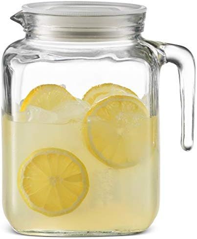 Bormioli Rocco Hermetic Seal Glass Pitcher With Lid and Spout [68 Ounce] Great for Homemade Juice... | Amazon (US)