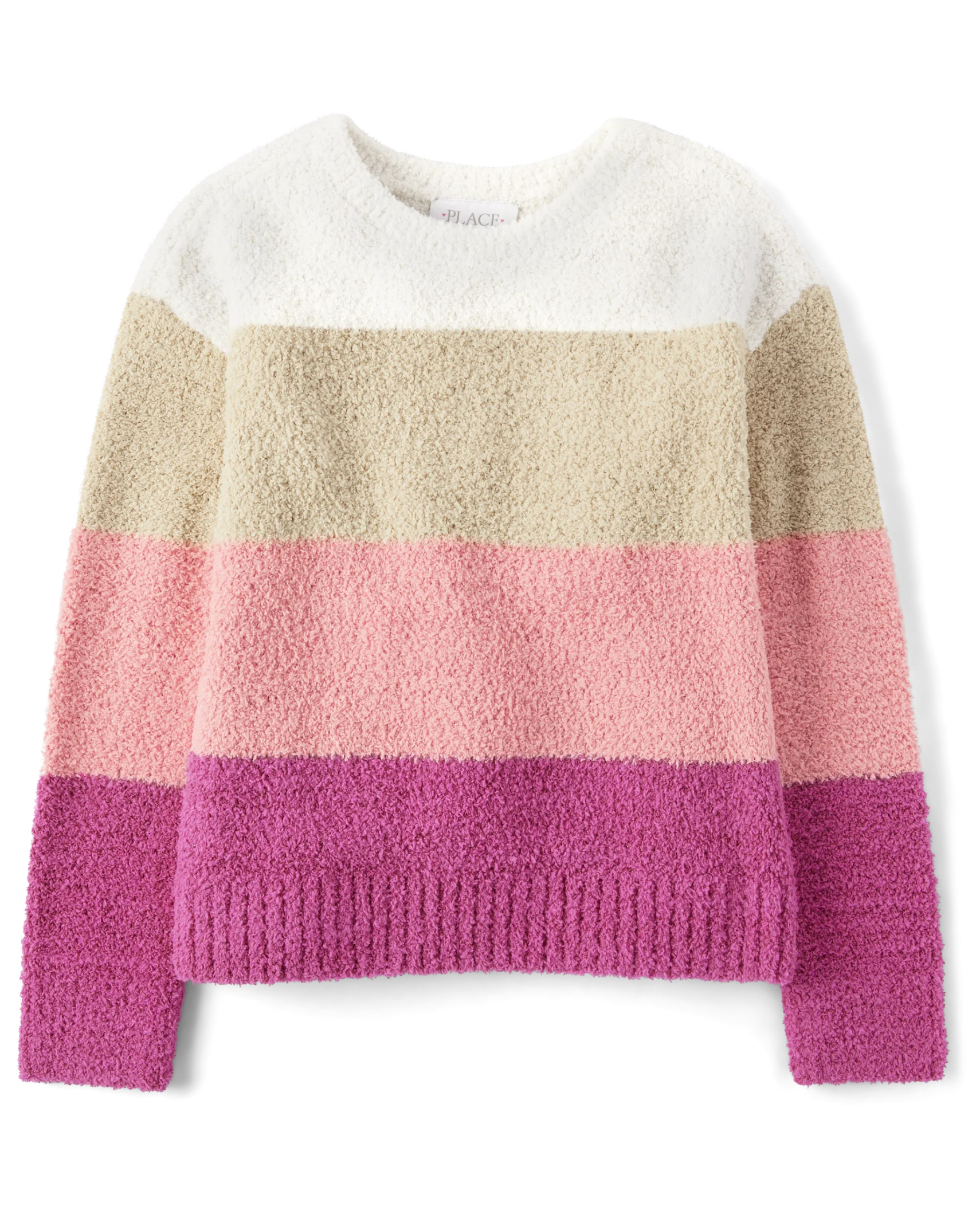 Girls Colorblock Sweater - pink glow | The Children's Place