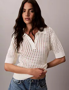 Open Stitch Sweater Polo | Calvin Klein | Calvin Klein (US)