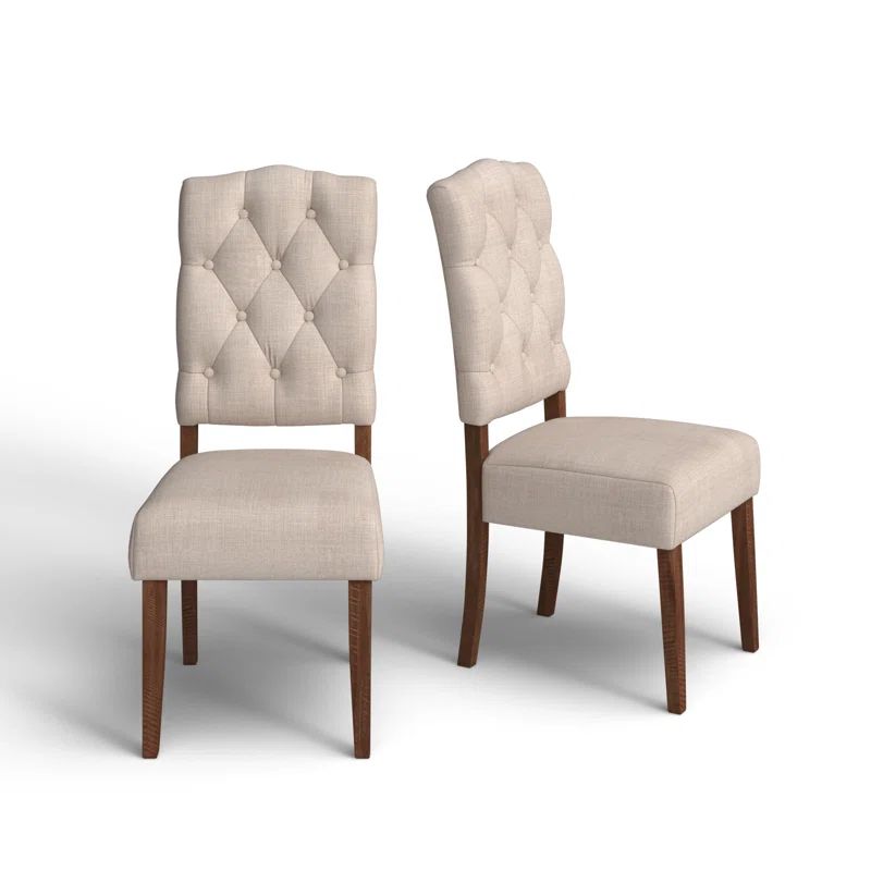 Bianca Button Tufted Parson Chairs, Weathered Natural | Wayfair North America