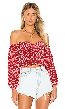 Lovers and Friends Arianna Top in Red & White Dot from Revolve.com | Revolve Clothing (Global)