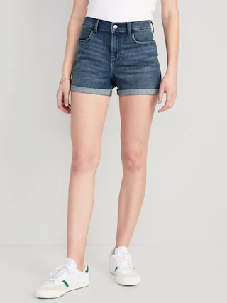 Mid-Rise Wow Jean Shorts for Women -- 3-inch inseam | Old Navy (US)